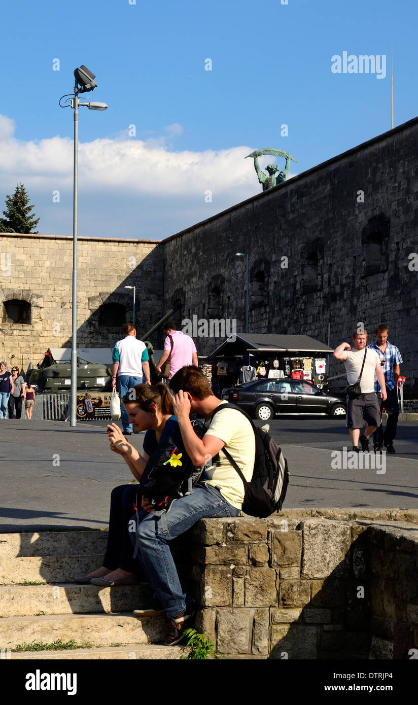 Ungheria Budapest Gellert Hill, la cittadella di turisti Foto Stock