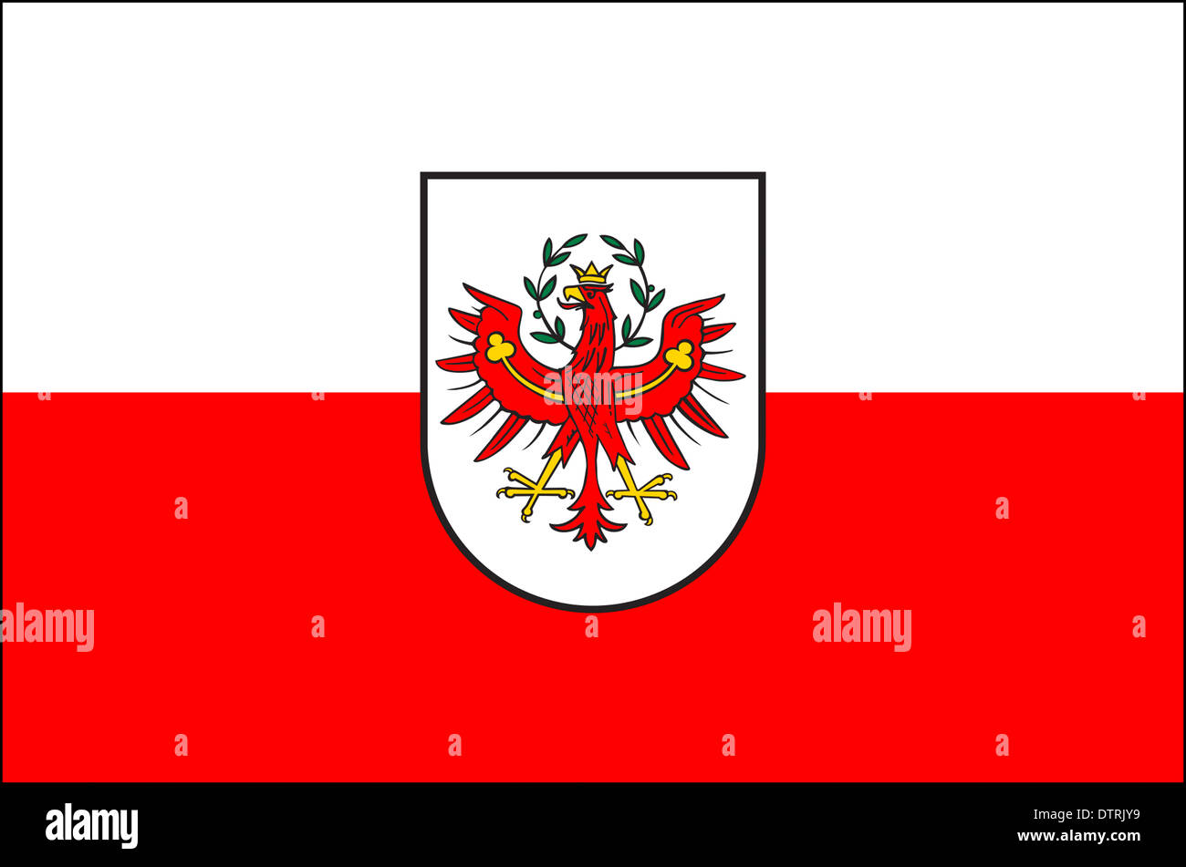 Bandiera della legge federale austriaca membro del Tirolo. Foto Stock