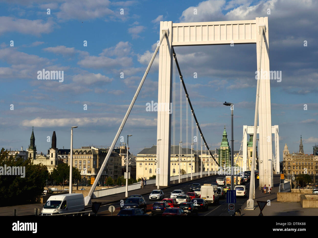 Ungheria Budapest ponte Elisabetta (Erzsébet hid) vista dal lato di Buda Foto Stock