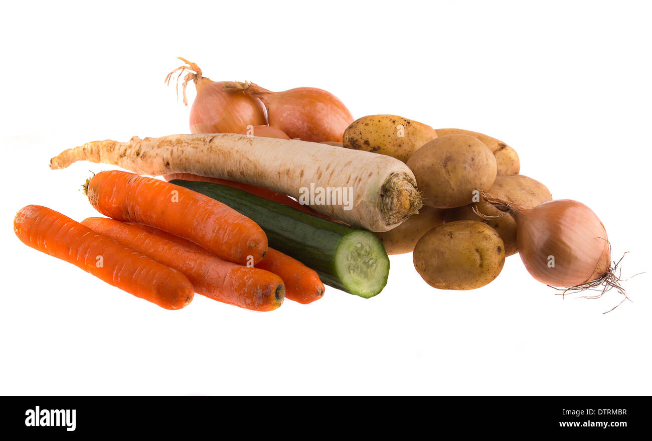 Verdure isolati su sfondo bianco. Foto Stock