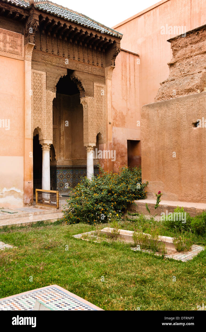 Saadiennes tombe a Marrakech, Marocco. Foto Stock