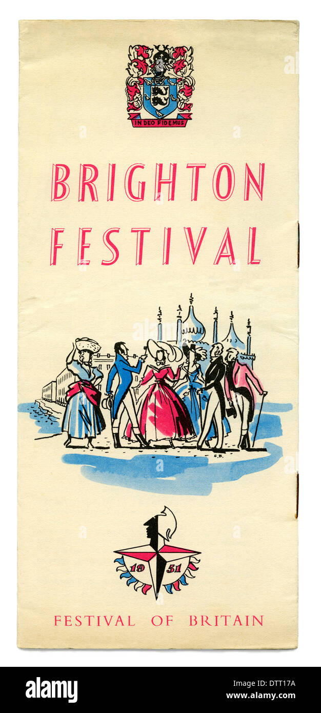 Copertina del libro guida per il 1951 al Festival di Brighton - parte di quest'anno del Festival della Bretagna celebrazioni Foto Stock
