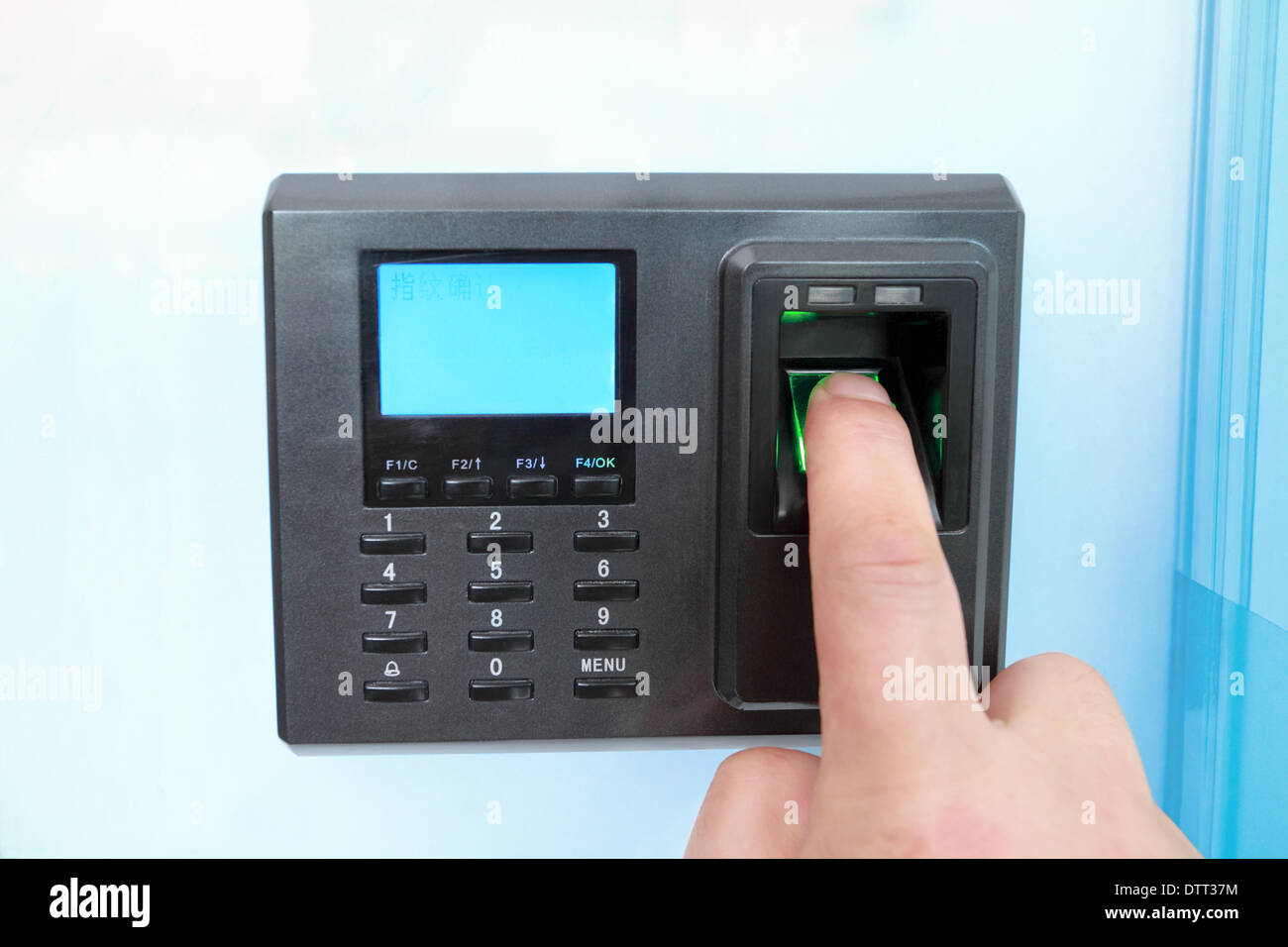 Impronta digitale e la password di blocco Foto Stock