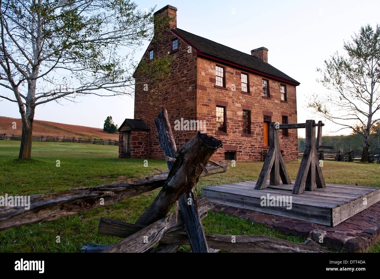 La casa in pietra a Manassas campi di battaglia della Guerra Civile, Virginia guerra civile Foto Stock
