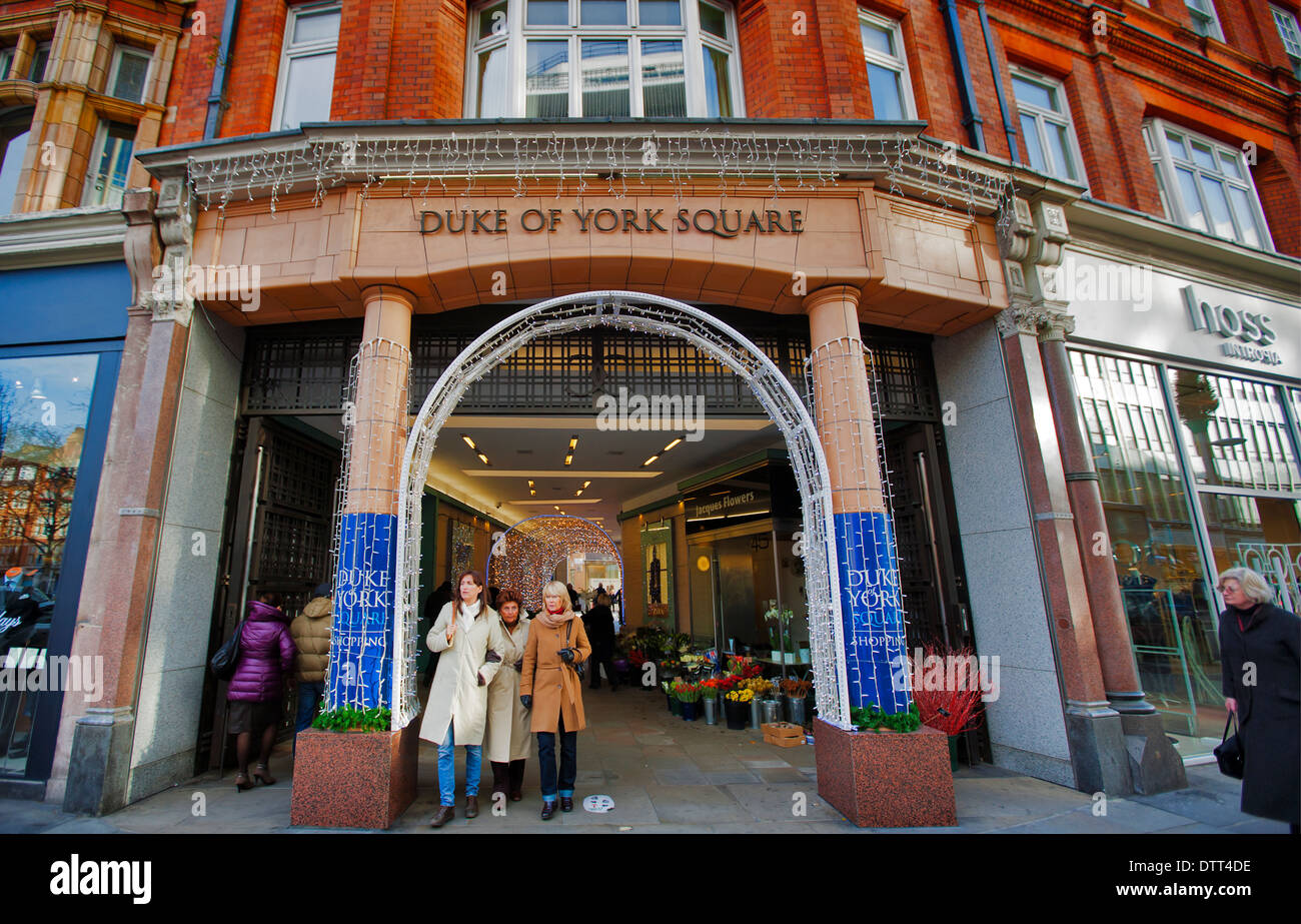 Duke of York Square, King's Road, Chelsea, vicino alla metropolitana di Sloane Square, Londra, Inghilterra, Regno Unito, Europa Foto Stock