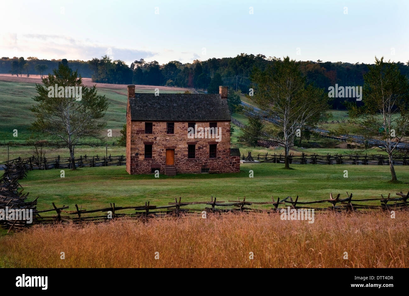 La casa in pietra a Manassas campi di battaglia della Guerra Civile, Virginia Foto Stock