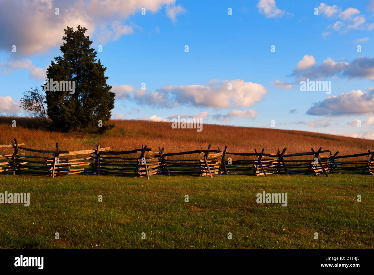 La guerra civile americana battaglia qui combattuta nel1862, Manassas Battlefield, Virginia paesaggio Foto Stock