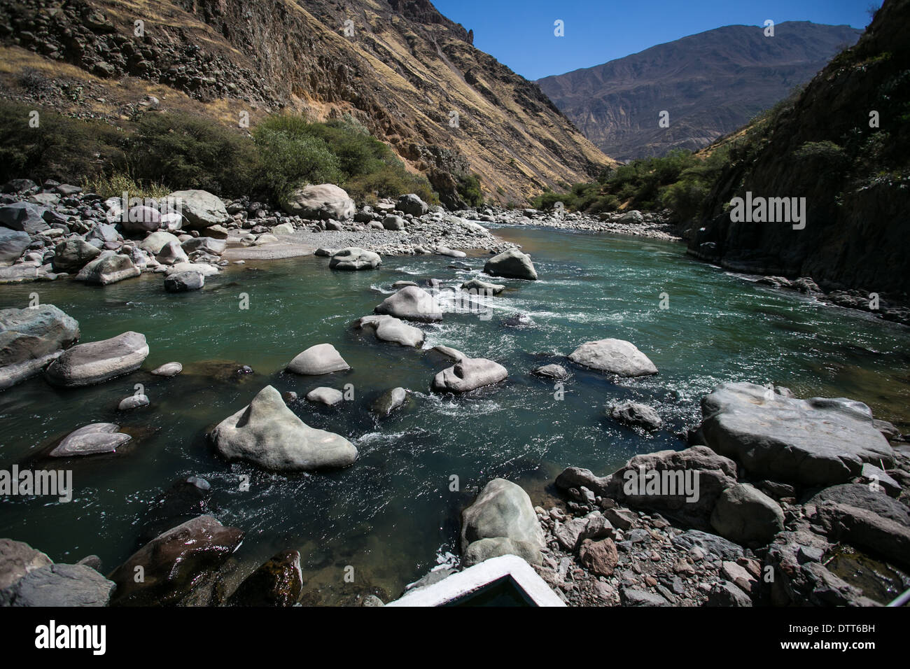 Canyo de colca - Perù - Il fiume, acqua termale, hot springs Foto Stock