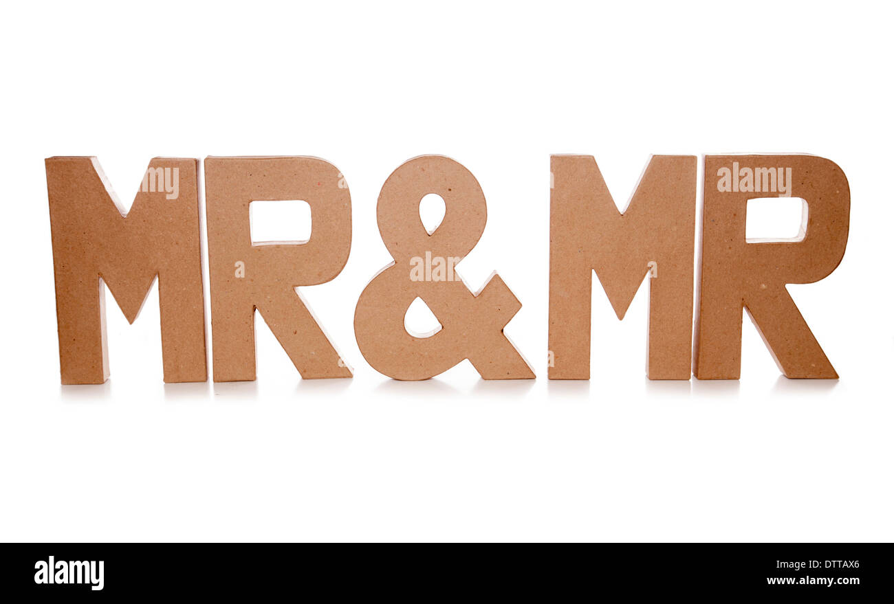 Signor e signor decoupage lettera intaglio Foto Stock
