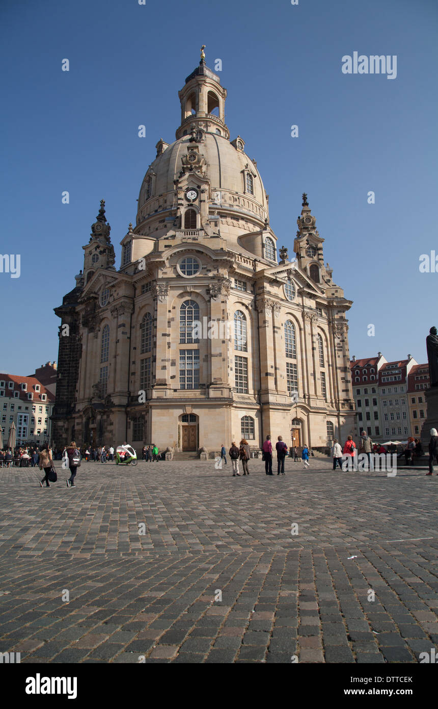 La Frauenkirche di Dresda Dresda Germania Foto Stock