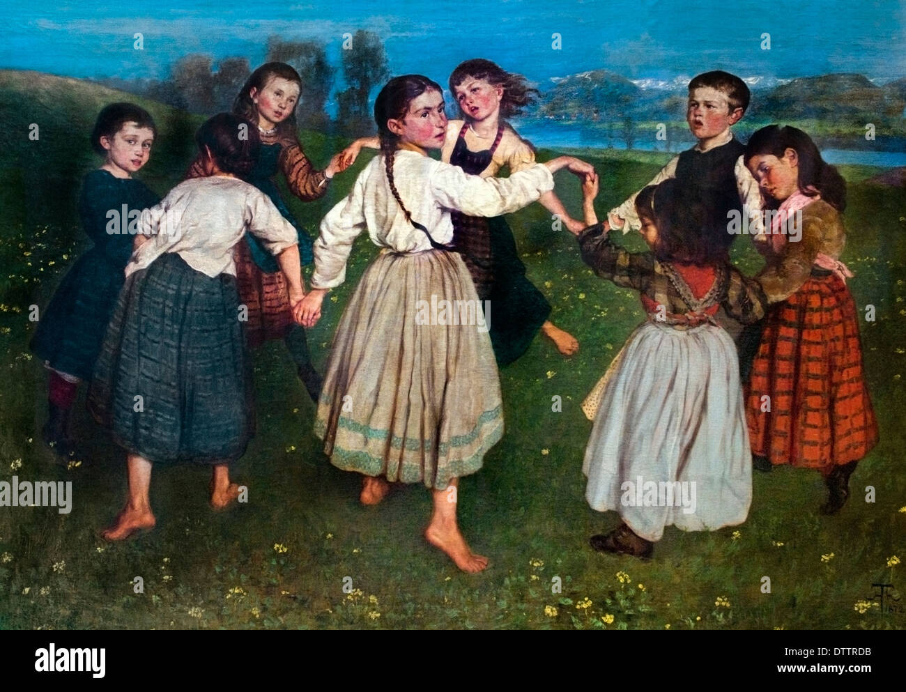Kinderreigen - i bambini danza 1872 Hans Thoma 1839 - 1924 Tedesco Tedesco Foto Stock