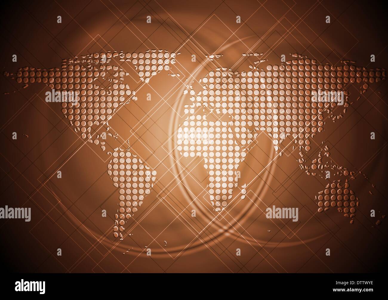 Tecnologia con sfondo mappa del mondo Foto Stock Tecnologia con sfondo mappa del mondo Foto Stock