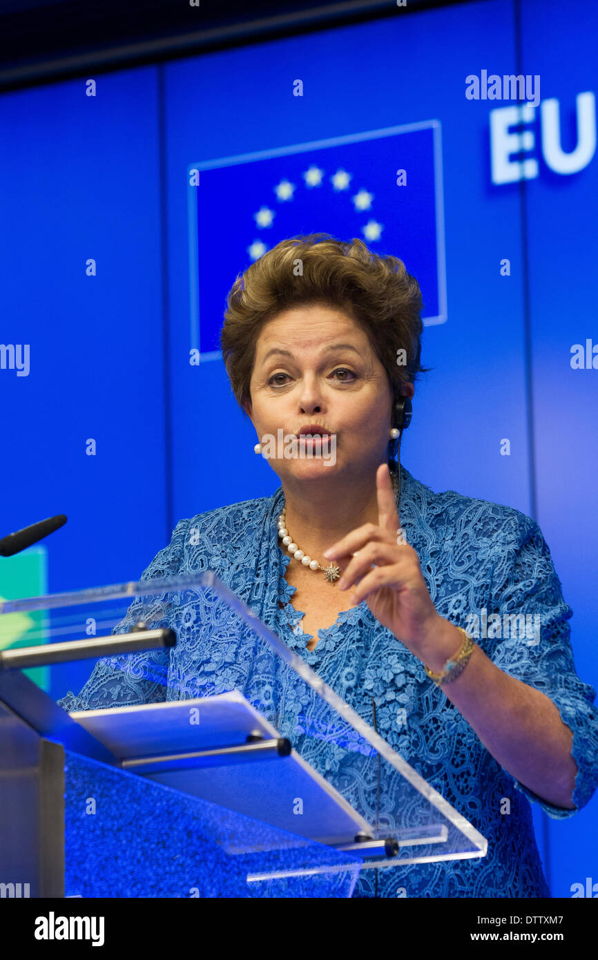 La sig.ra Dilma Rousseff, Presidente del Brasile Foto Stock