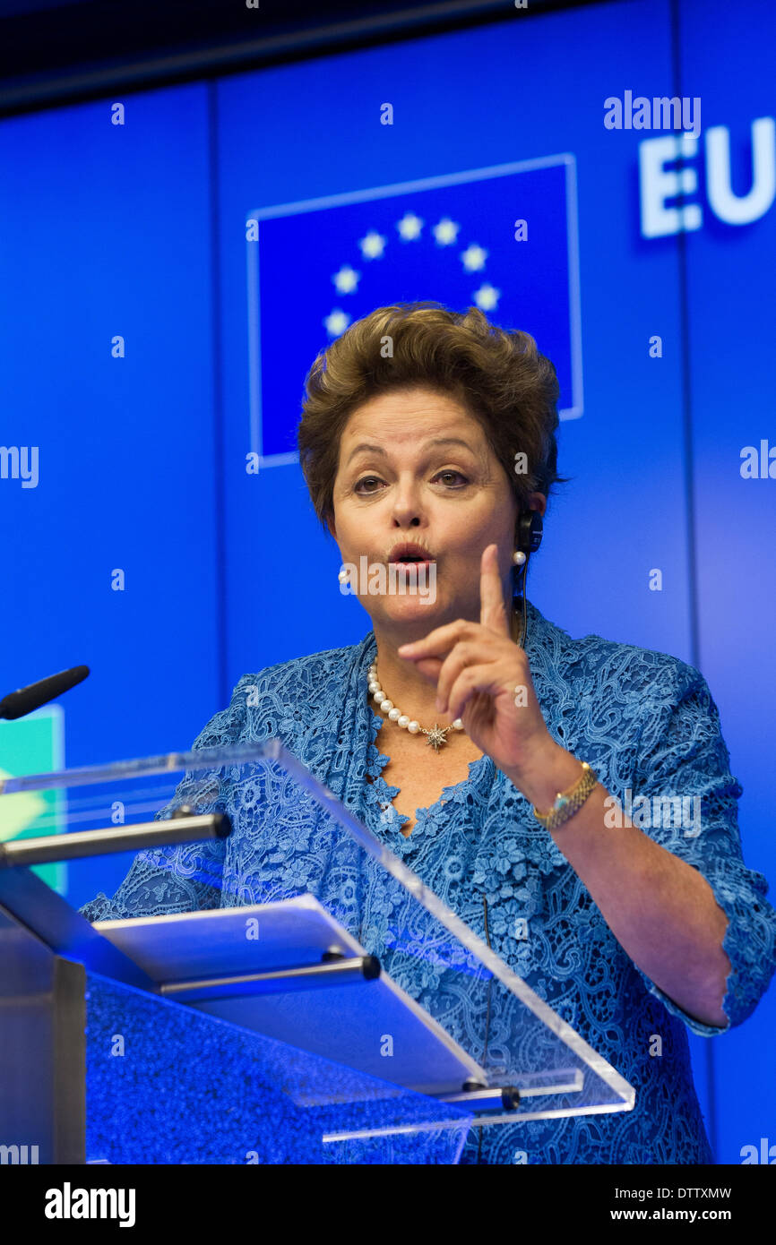 La sig.ra Dilma Rousseff, Presidente del Brasile Foto Stock