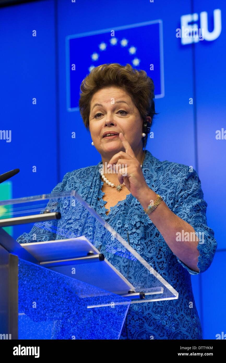 La sig.ra Dilma Rousseff, Presidente del Brasile Foto Stock