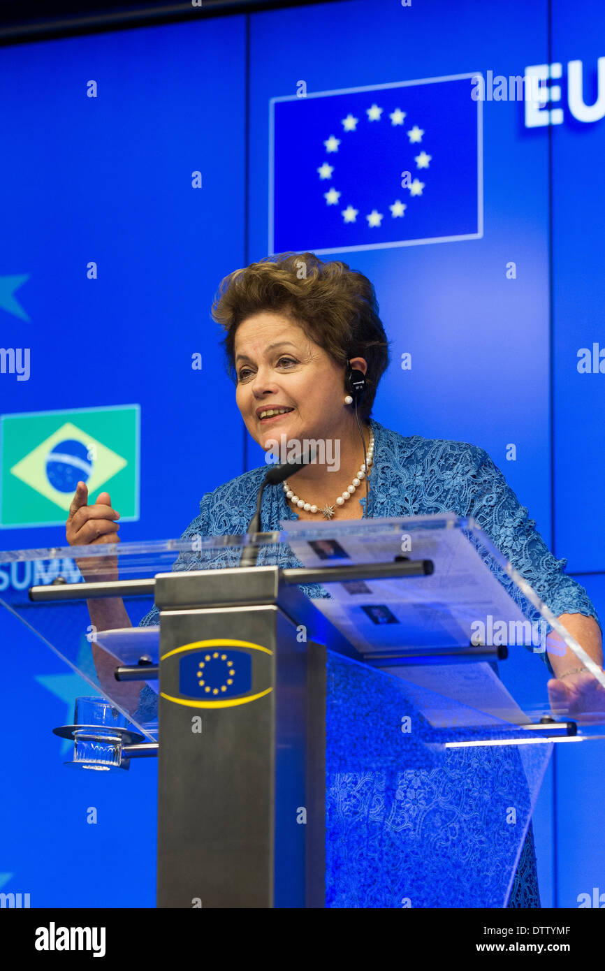 La sig.ra Dilma Rousseff, Presidente del Brasile Foto Stock