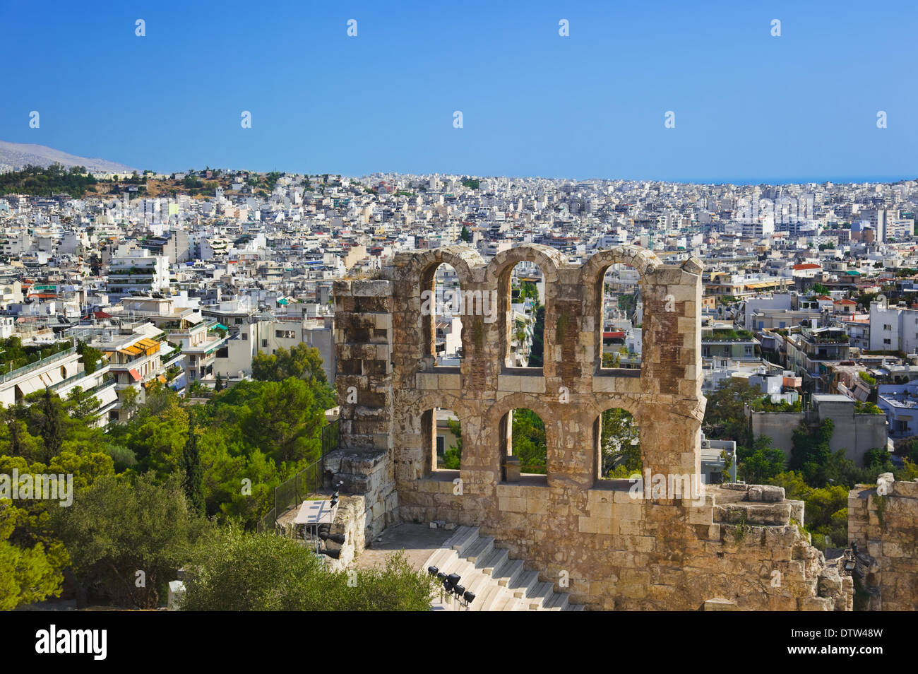 Il teatro Odeon a Atene, Grecia Foto Stock