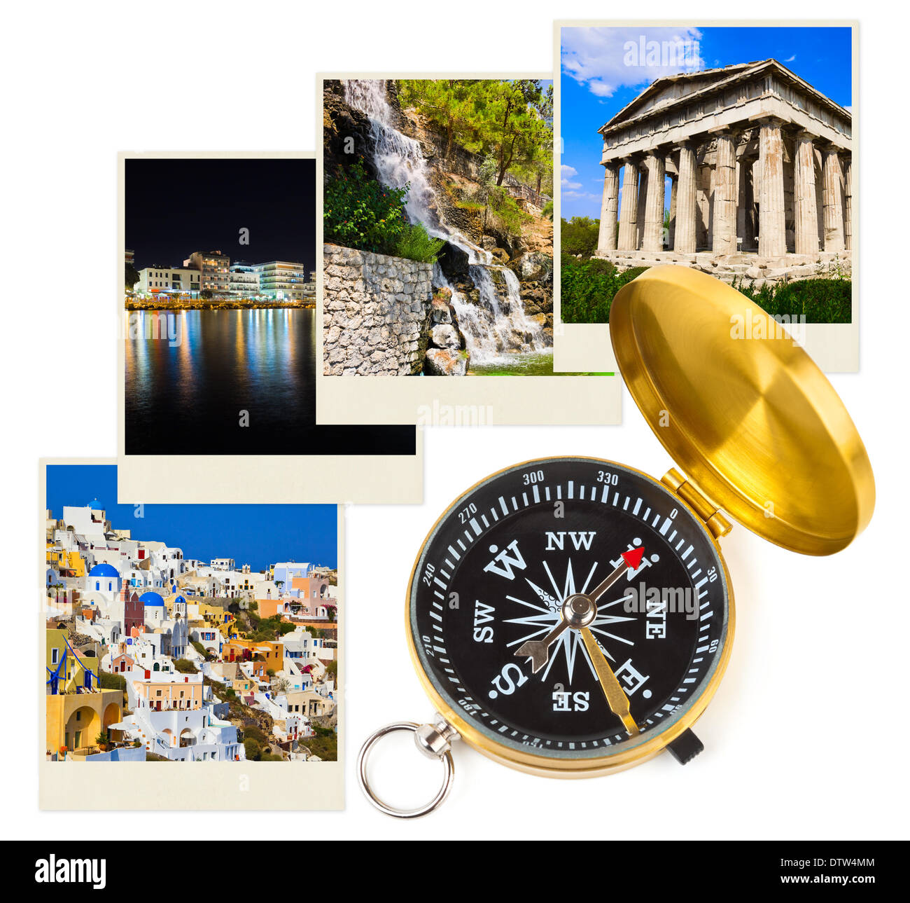 Fotografia di Grecia e bussola Foto Stock