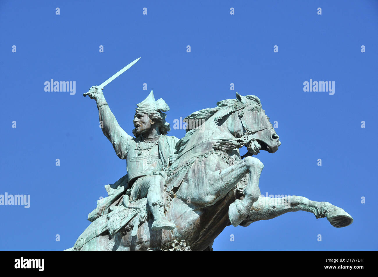 Statua equestre di Vercingetorige ,Jaude square, Clermont-Ferrand, Puy-de-Dome, Auvergne, Massif-Central, Francia Foto Stock