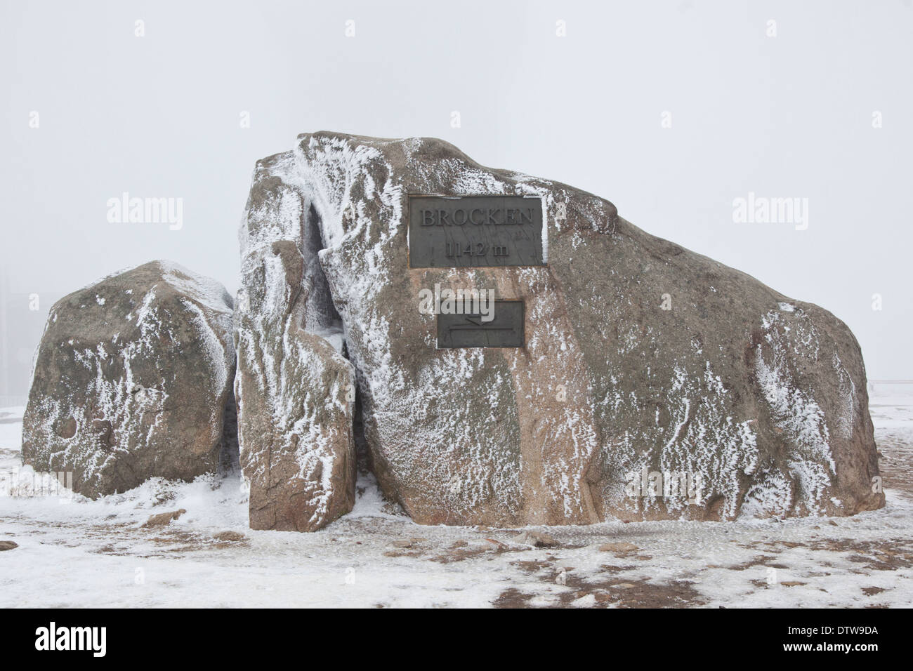 Vertice del Brocken, Montagne Harz Foto Stock