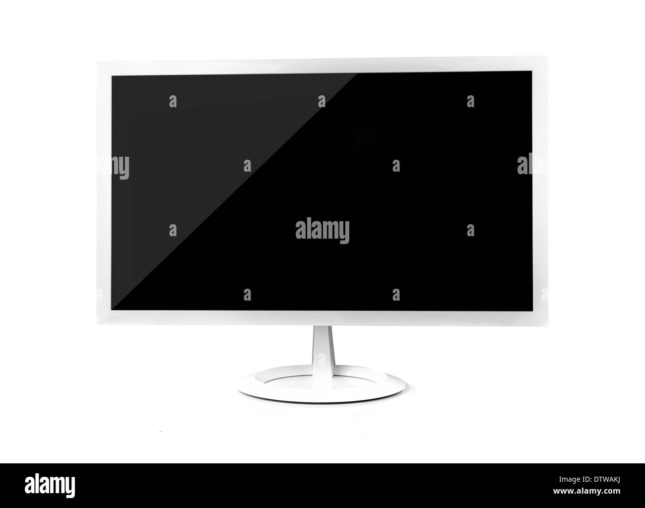 White Display Monitor isolati su sfondo bianco Foto Stock