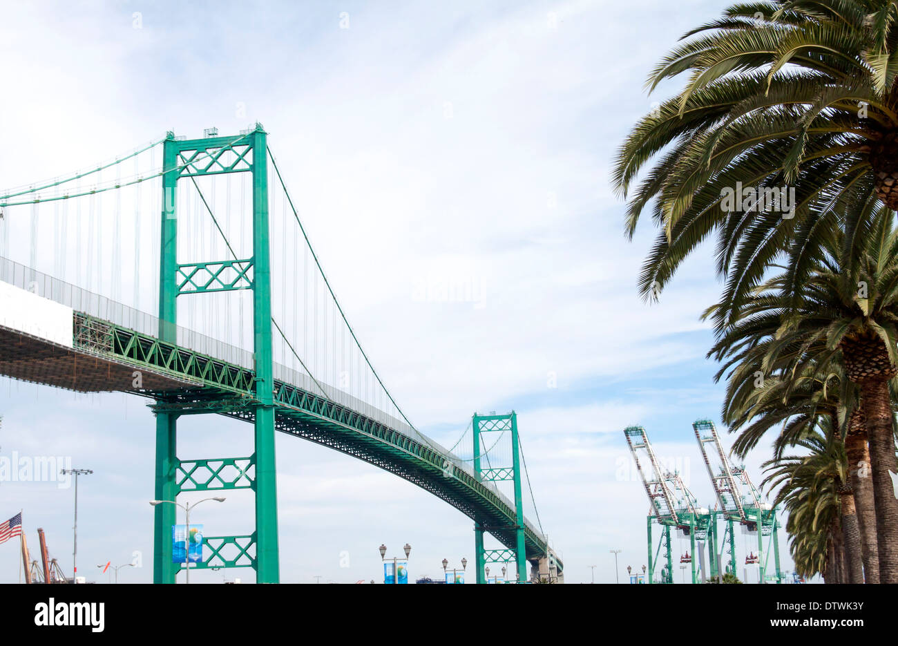 Vincent Thomas bridge al porto di Los Angeles Foto Stock