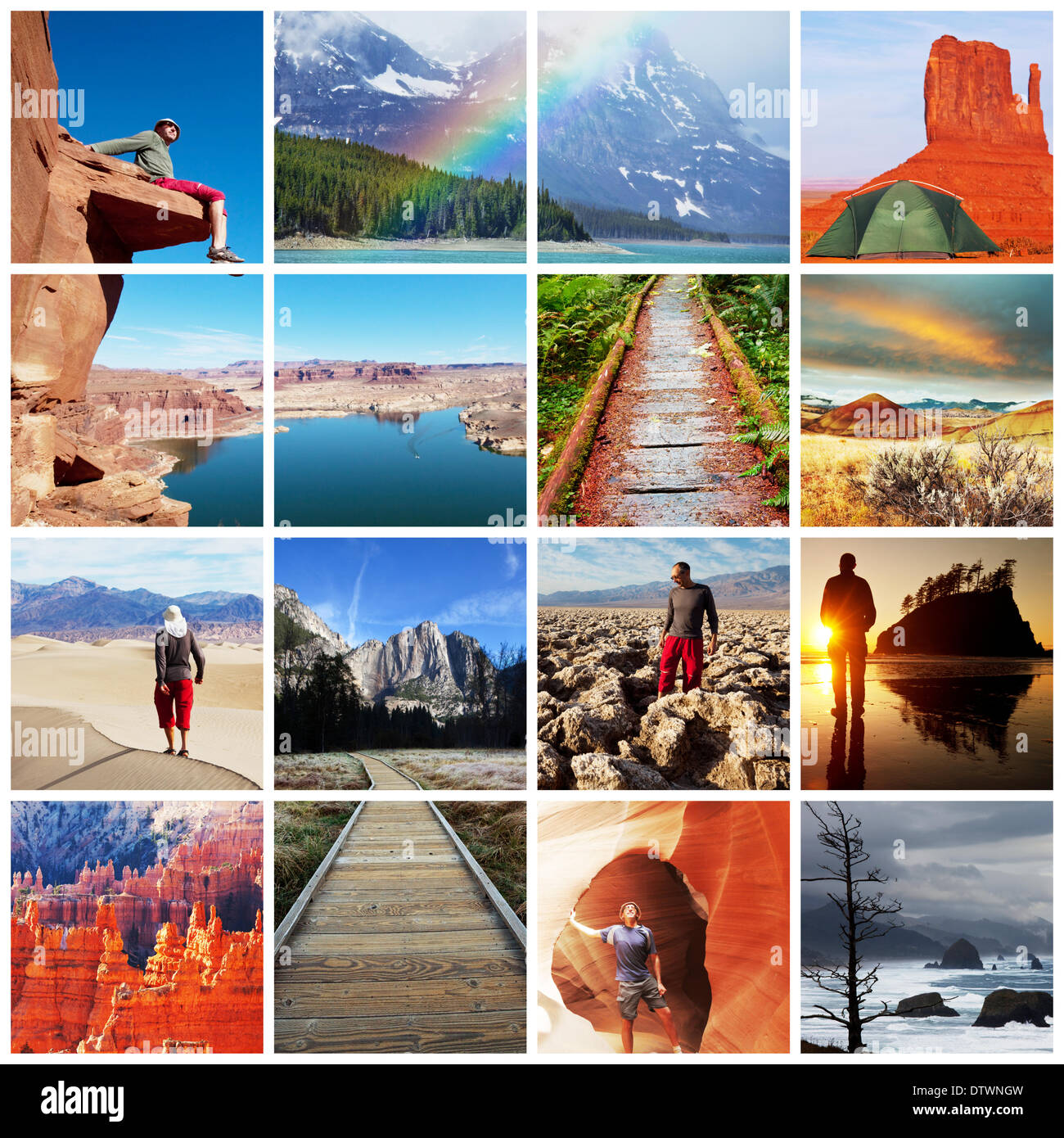 Escursione collage Foto Stock