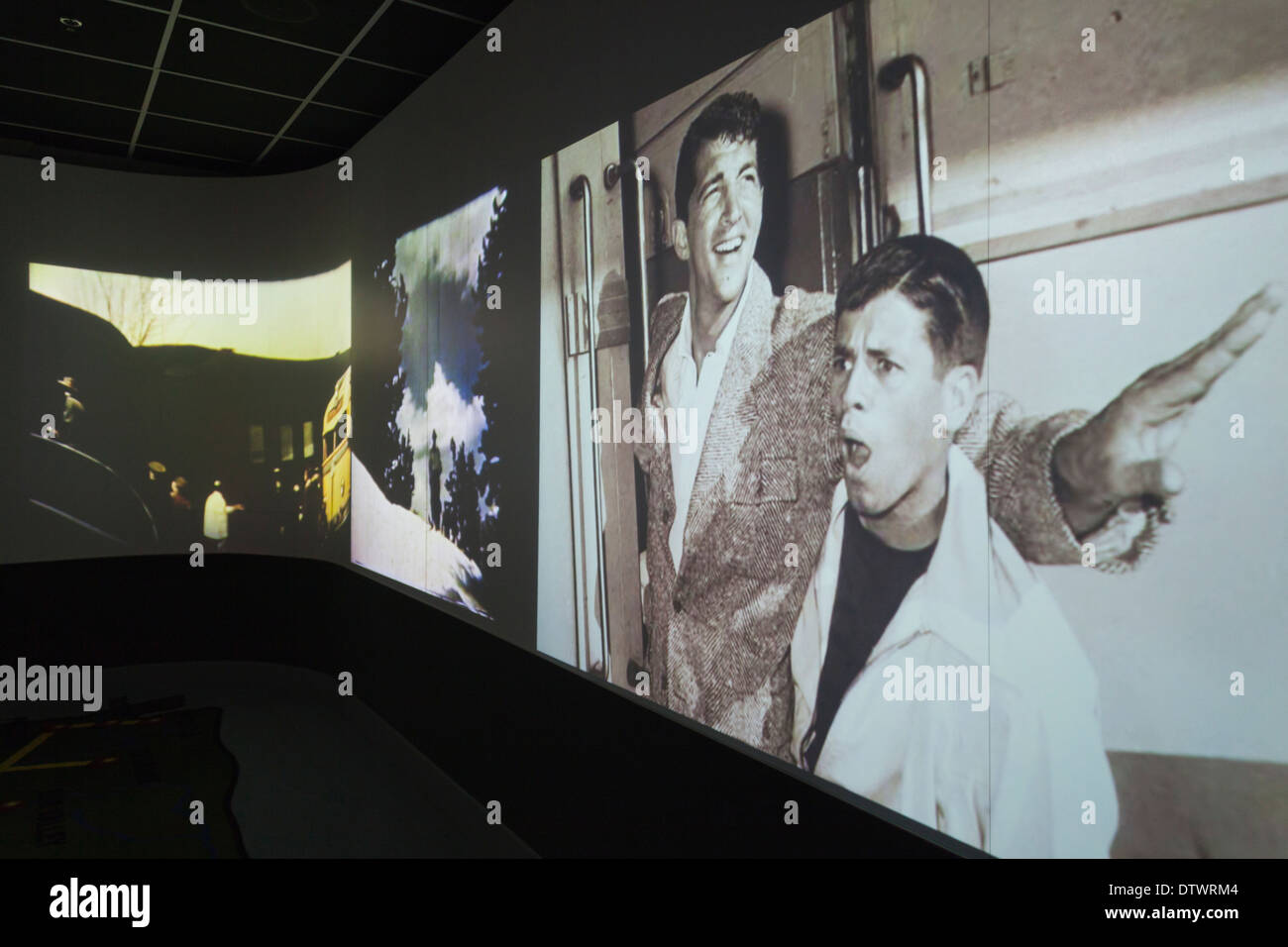 Stati Uniti d'America, Iowa, Council Bluffs, della Union Pacific Railroad Museum interno, stelle del cinema su Union Pacific, Dean Martin e Jerry Lewis Foto Stock