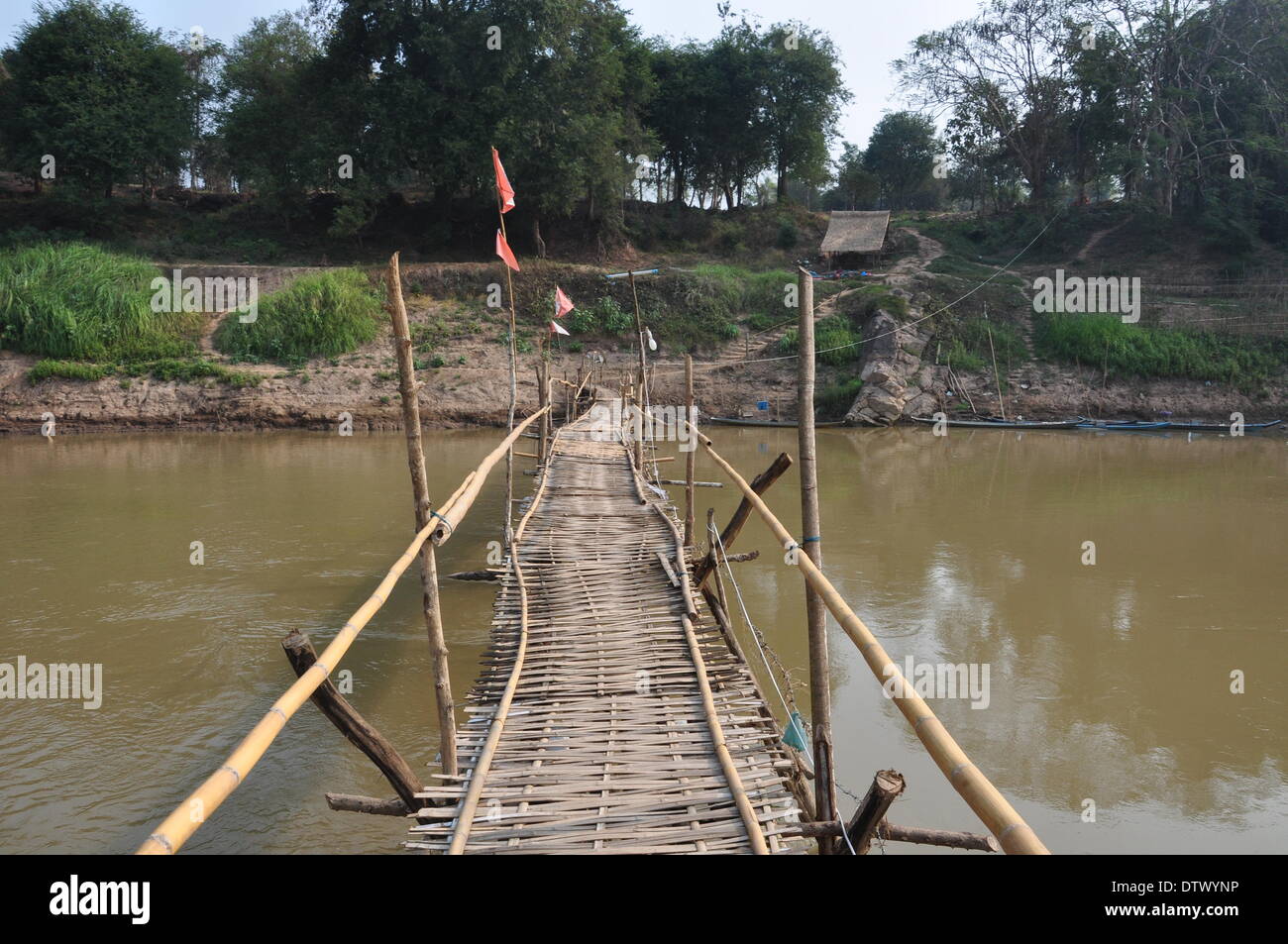 Ponte di bambù,Luang Prabang,laos Foto Stock