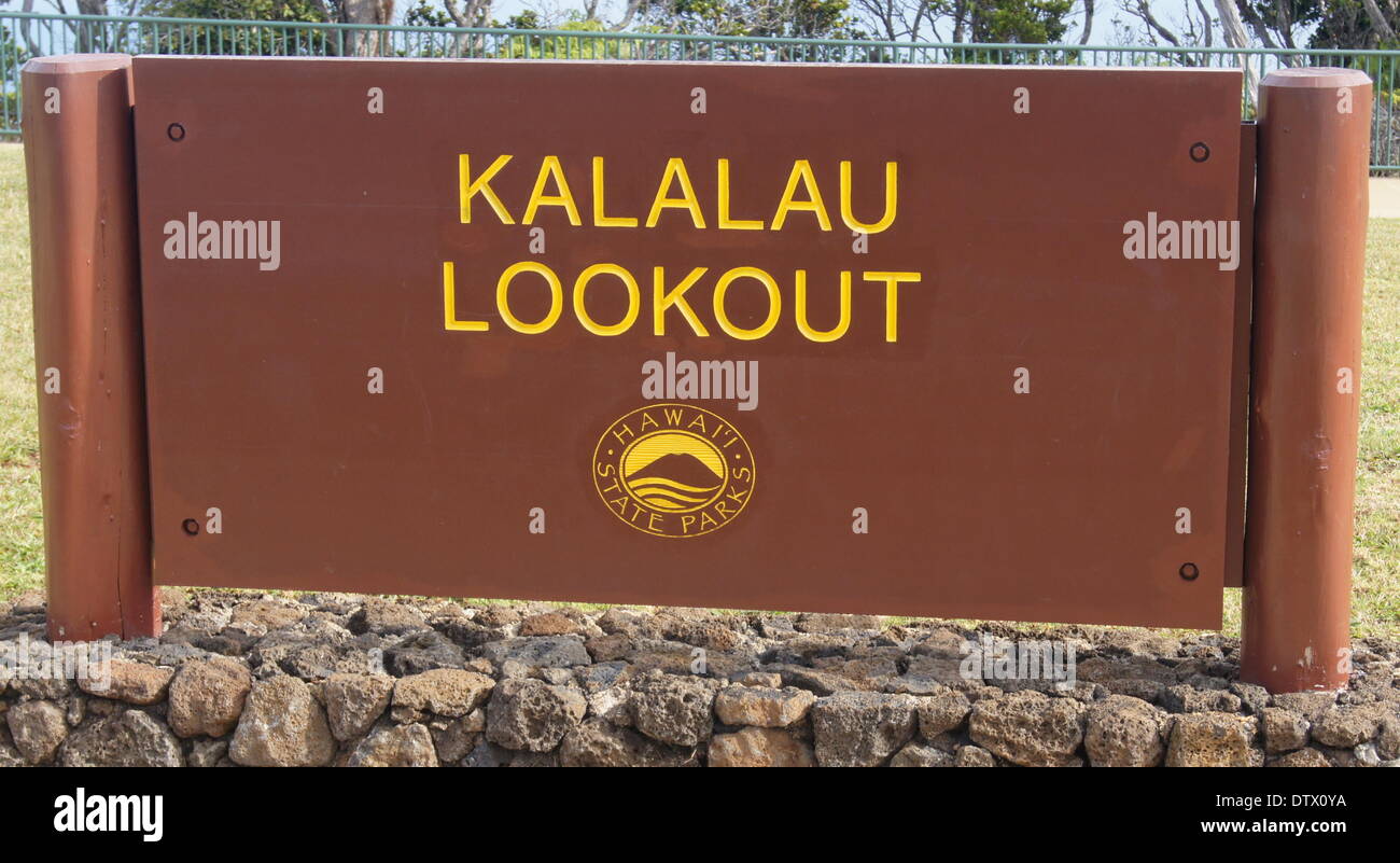 Kalalau lookout,Canyon di Waimea,Kauai, alle Hawaii Foto Stock