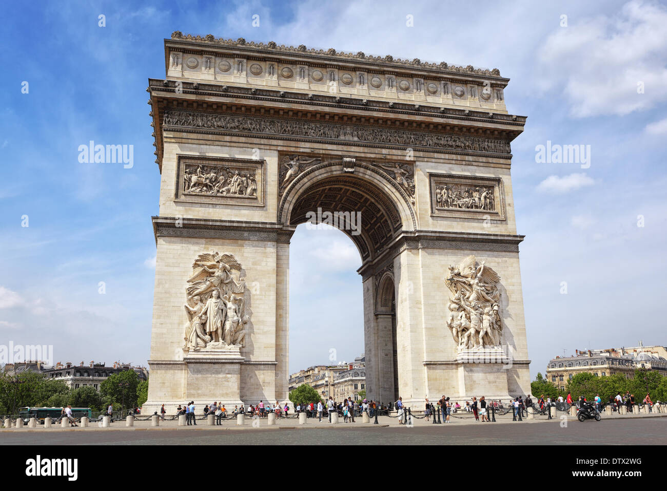 Famoso Arc de Triomphe a Parigi Foto Stock