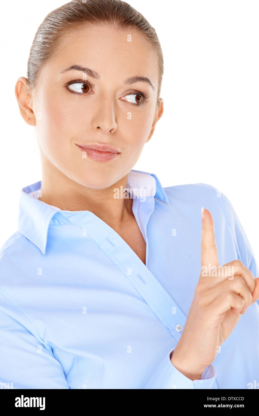 Considerato giovane donna di affari Foto Stock