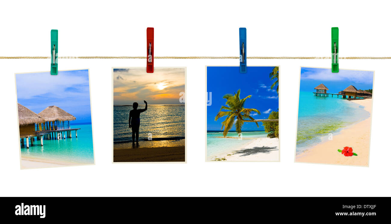 La fotografia naturalistica su clothespins Foto Stock