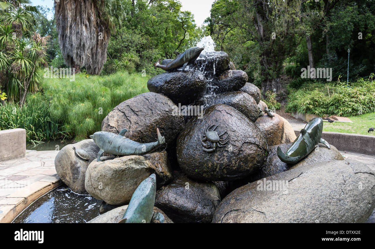 La vita marina fontana a tema in Giardini Fitzroy Melbourne, Australia Foto Stock