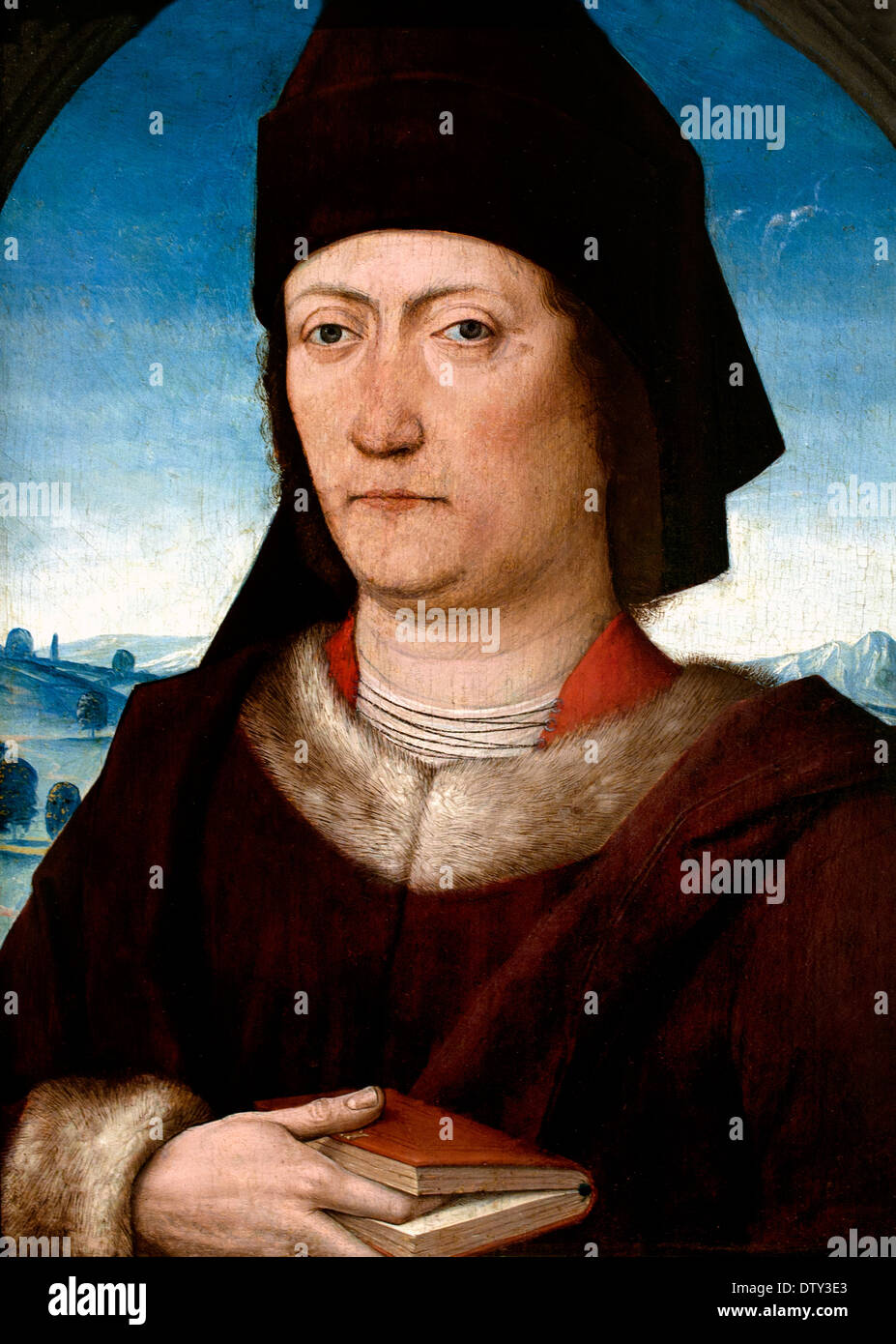 Ritratto di uno studioso - Bildnis eines Gelehrten 1480 Maestro della vita di Maria - Meister des Marienlebens1460 Koln germe di tedesco Foto Stock