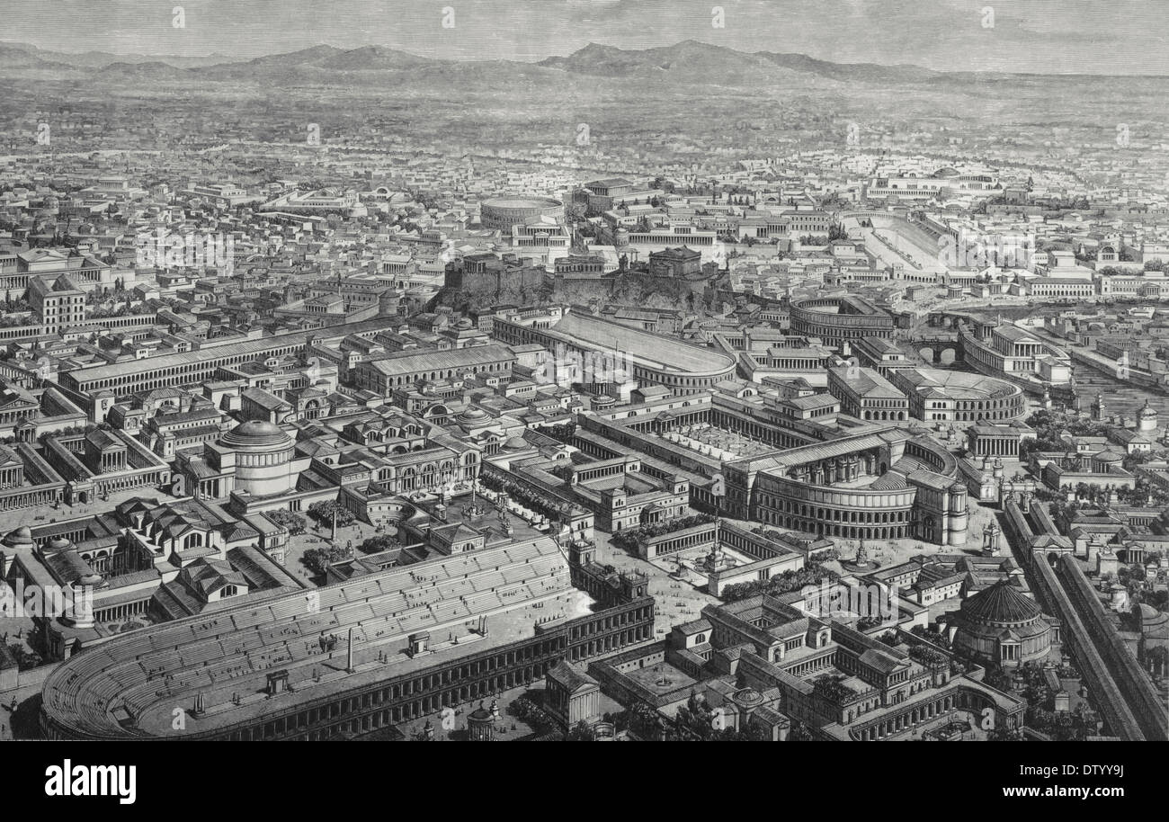 Età Antica. Impero Romano. Roma. Incisione del XIX secolo. Foto Stock