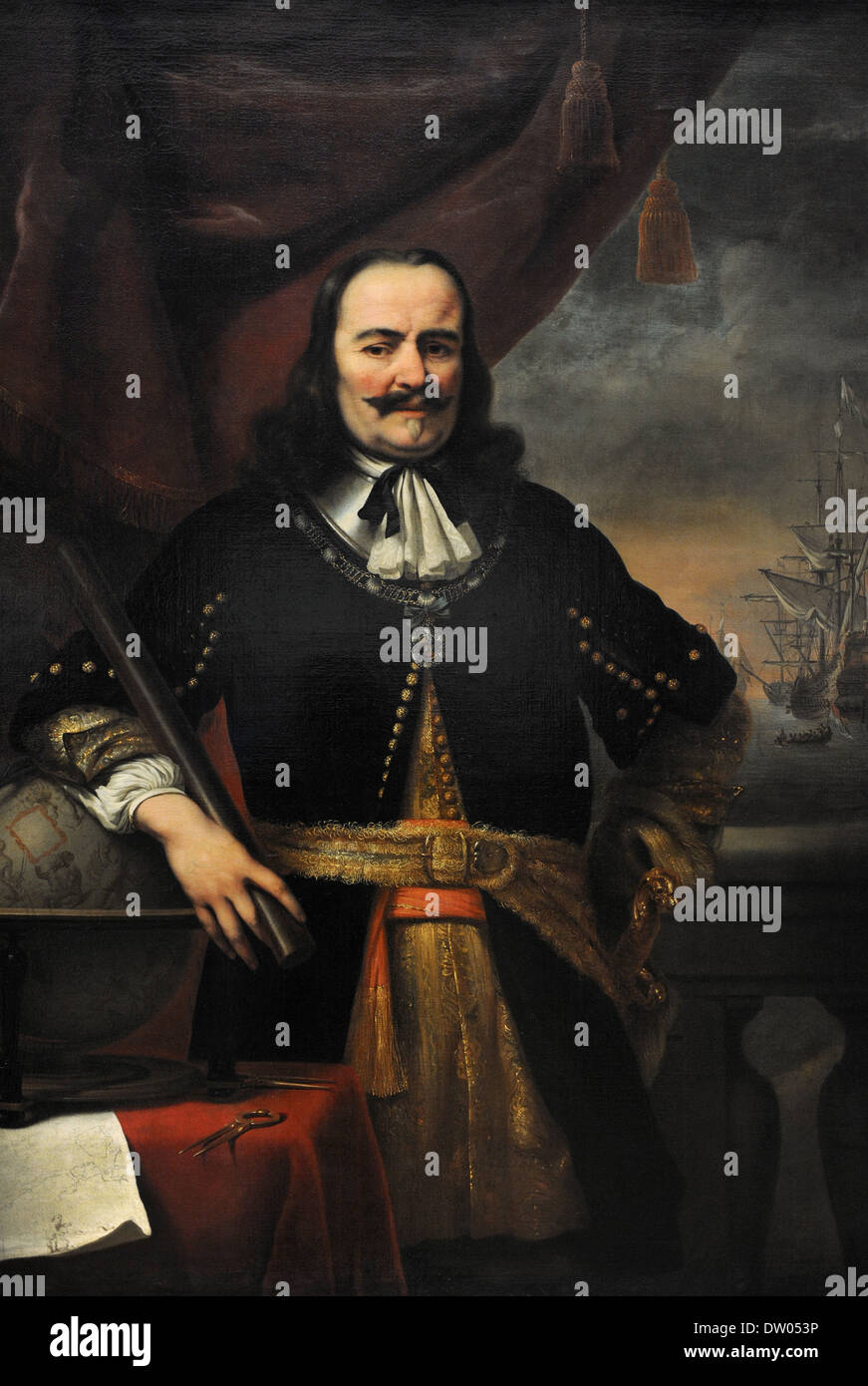 Michiel de Ruyter (1607-1676). Ammiraglio olandese. Ritratto di Ruyter come Lieutenant-Admiral, 1667, da Ferdinand Bol (1616-1680). Foto Stock