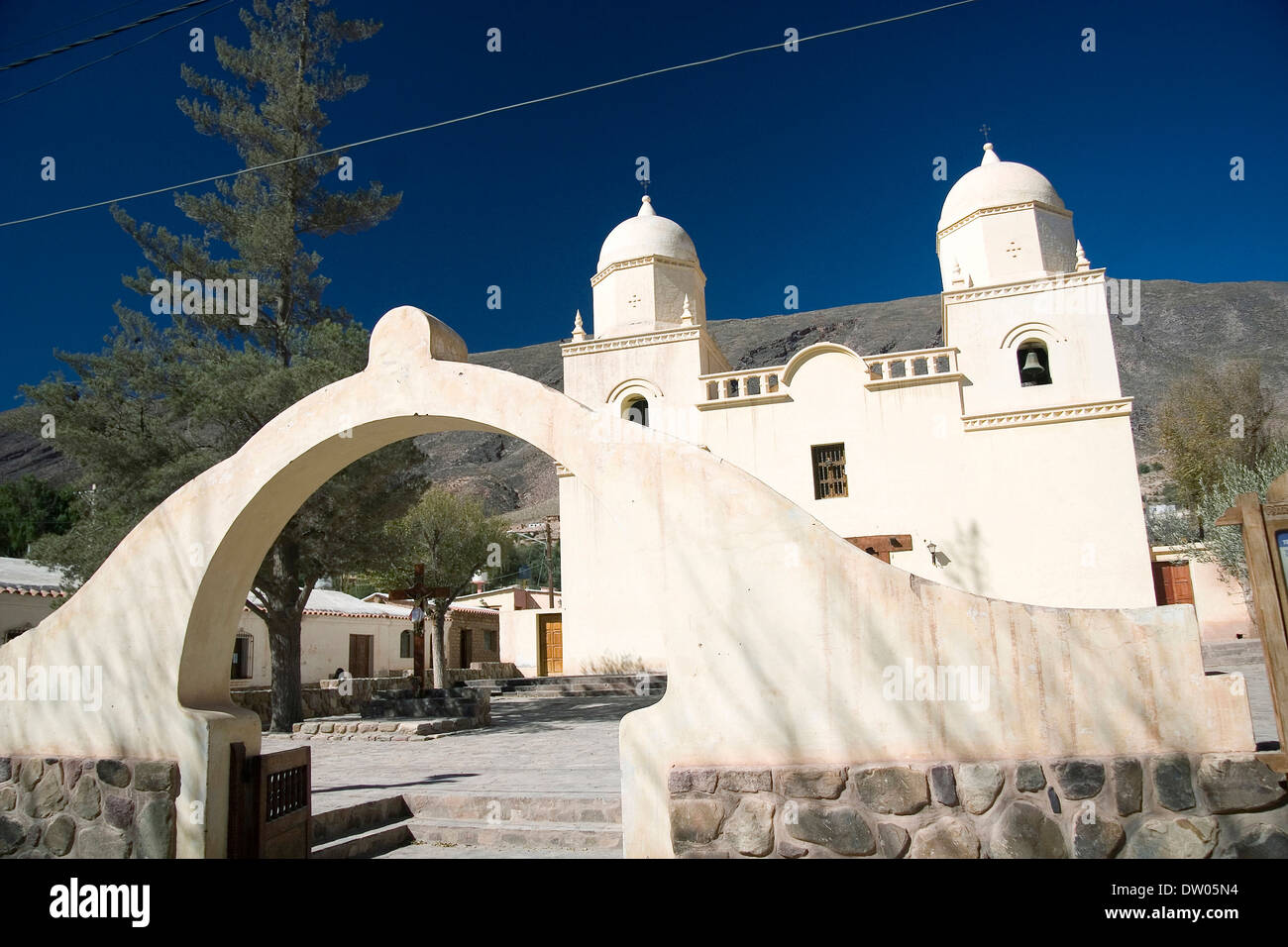 Tilcara chiesa, Quebrada de Humahuaca, Jujuy, Argentina Foto Stock