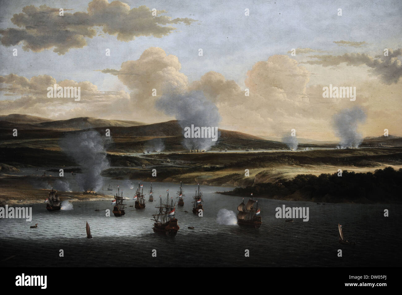 Willem Schellinks (1627?-1678). Pittore olandese. Attacco a Chatham, c. 1668. Rijksmuseum. Amsterdam. Holland. Foto Stock