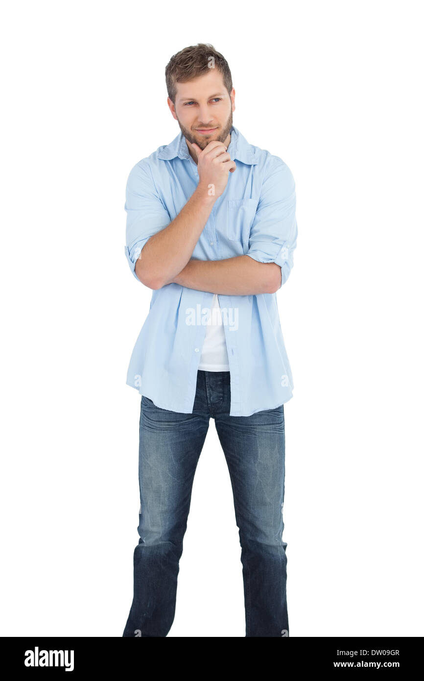 Considerato giovane uomo Foto Stock