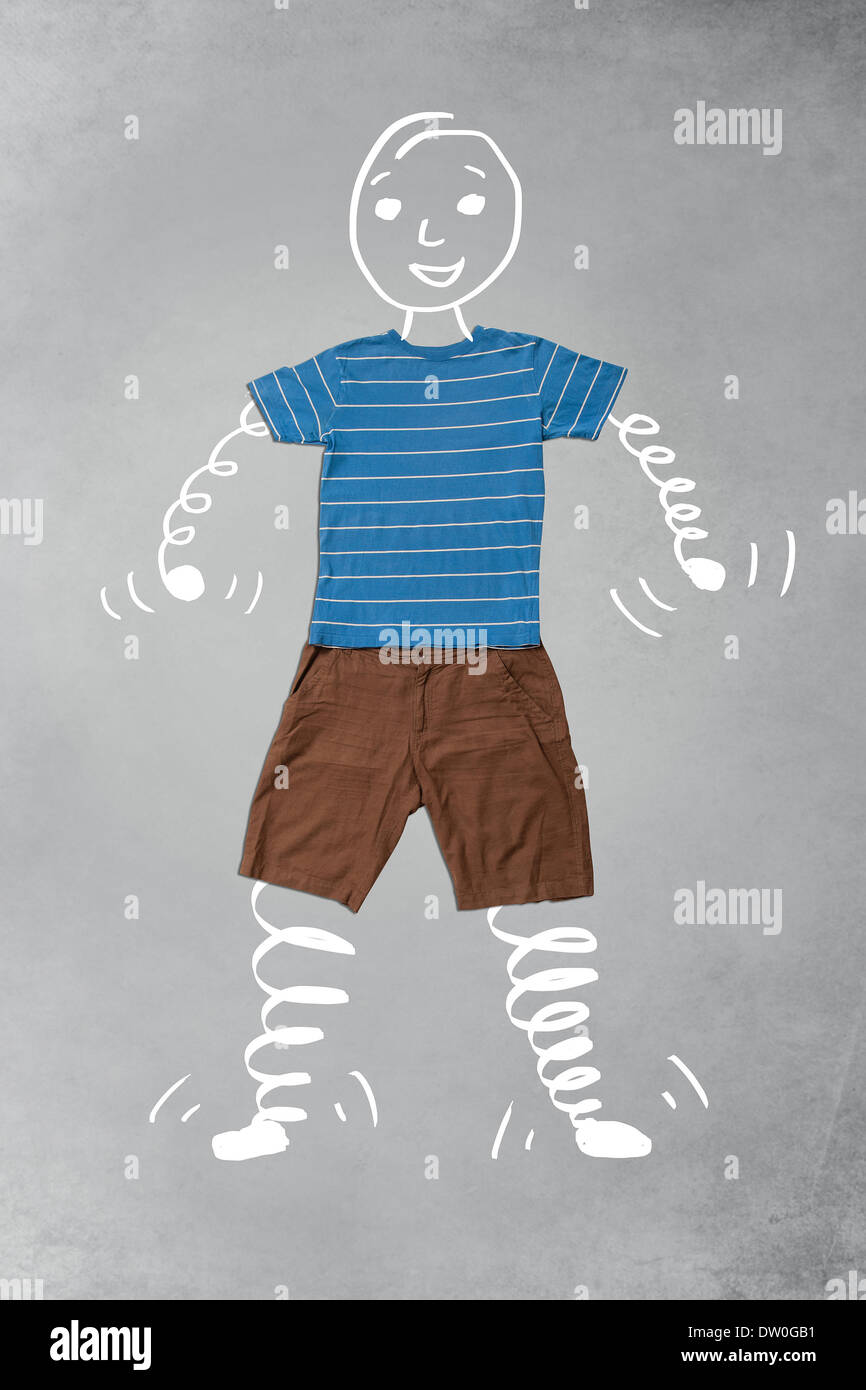 Divertente personaggio dei fumetti in abiti casual Foto Stock