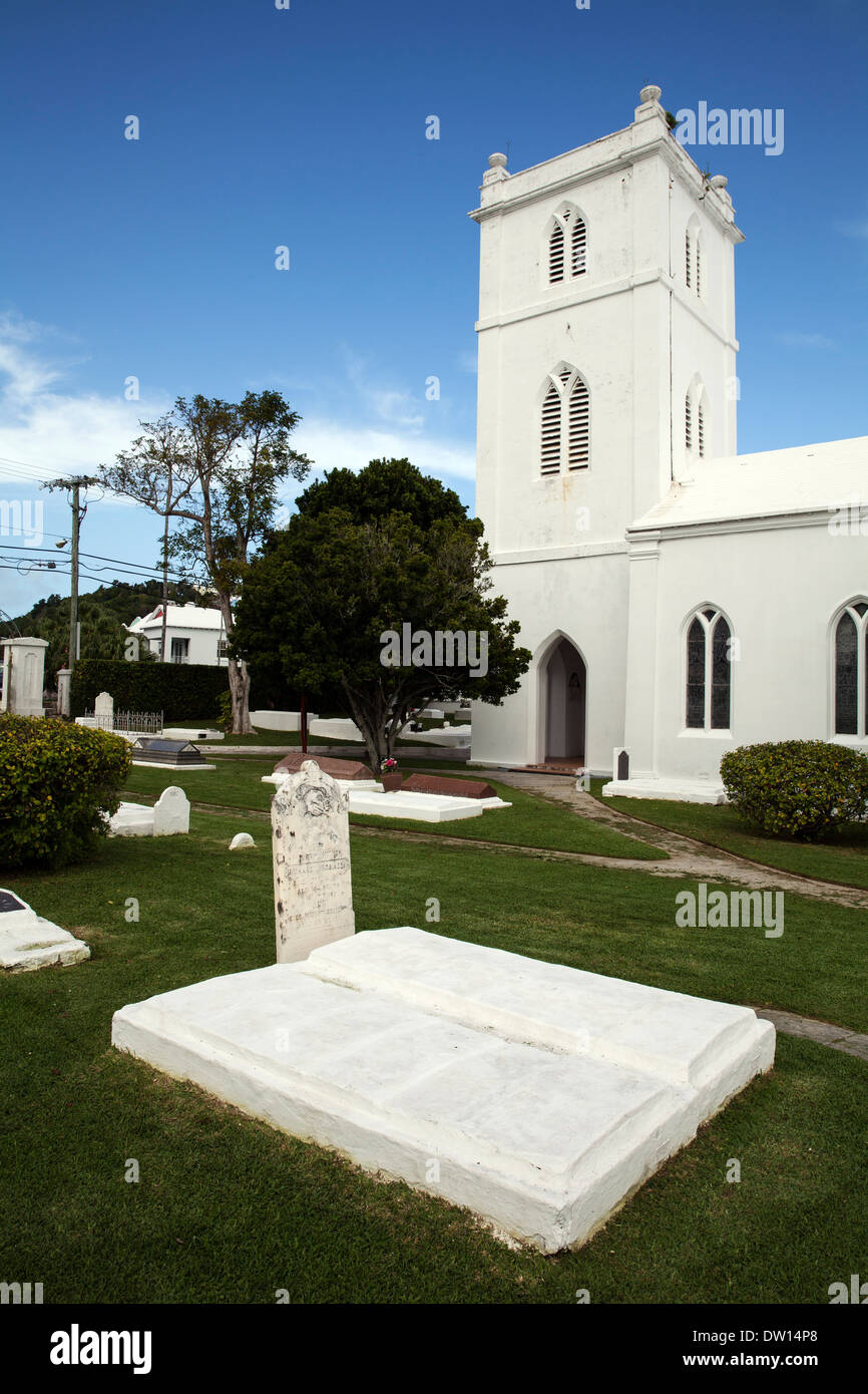 St John's Chiesa Anglicana Pembroke parrocchia, Hamilton Bermuda, una delle più antiche chiese parrocchiali in Bermuda Foto Stock