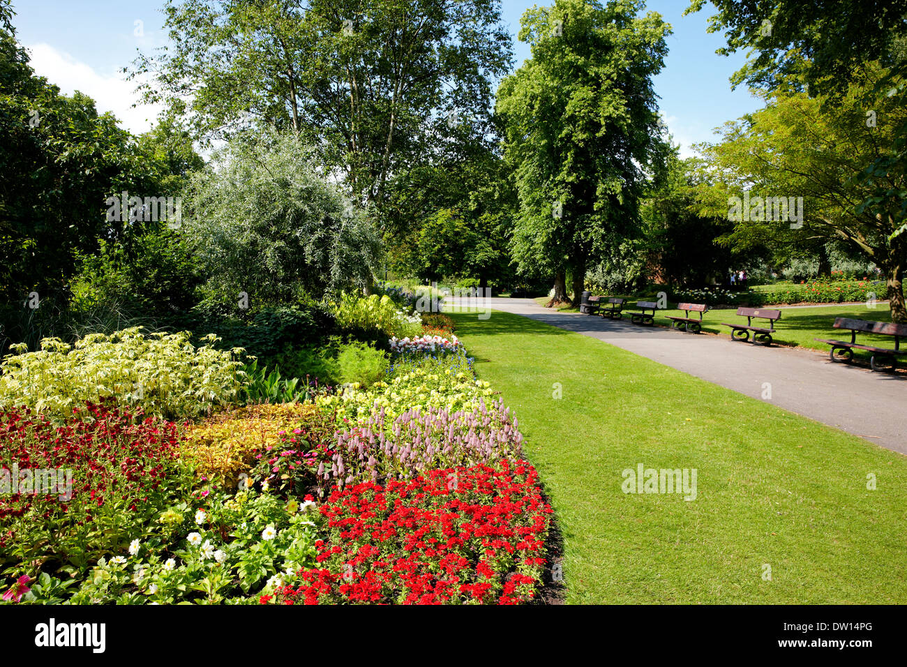 Valle di giardini in Harrogate, North Yorkshire Foto Stock