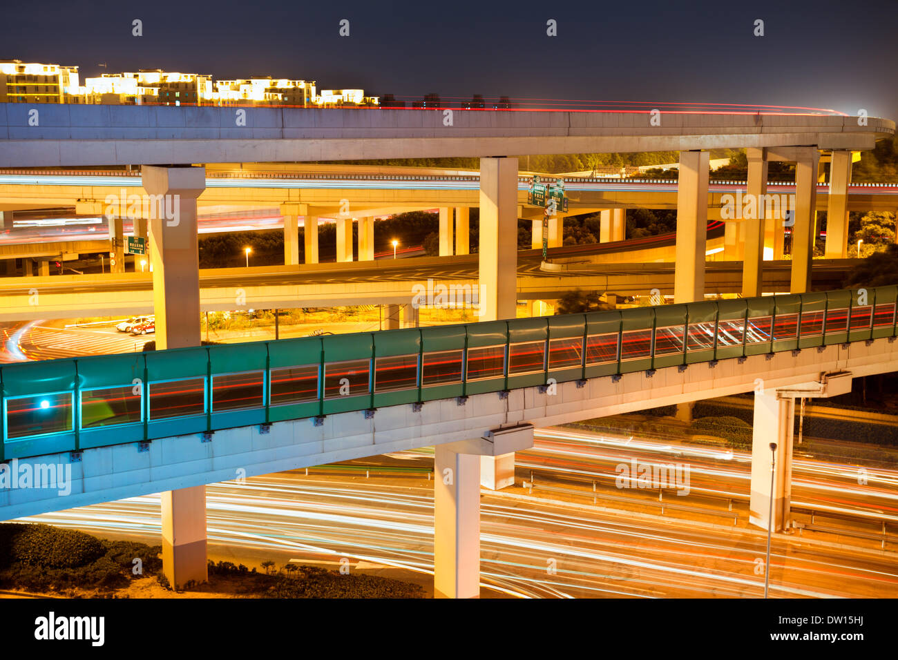 Il viadotto di belle di notte Foto Stock