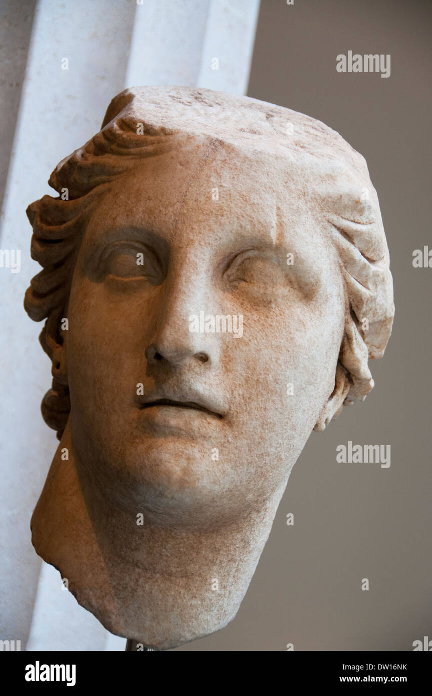 Athena statua testa di marmo Foto Stock