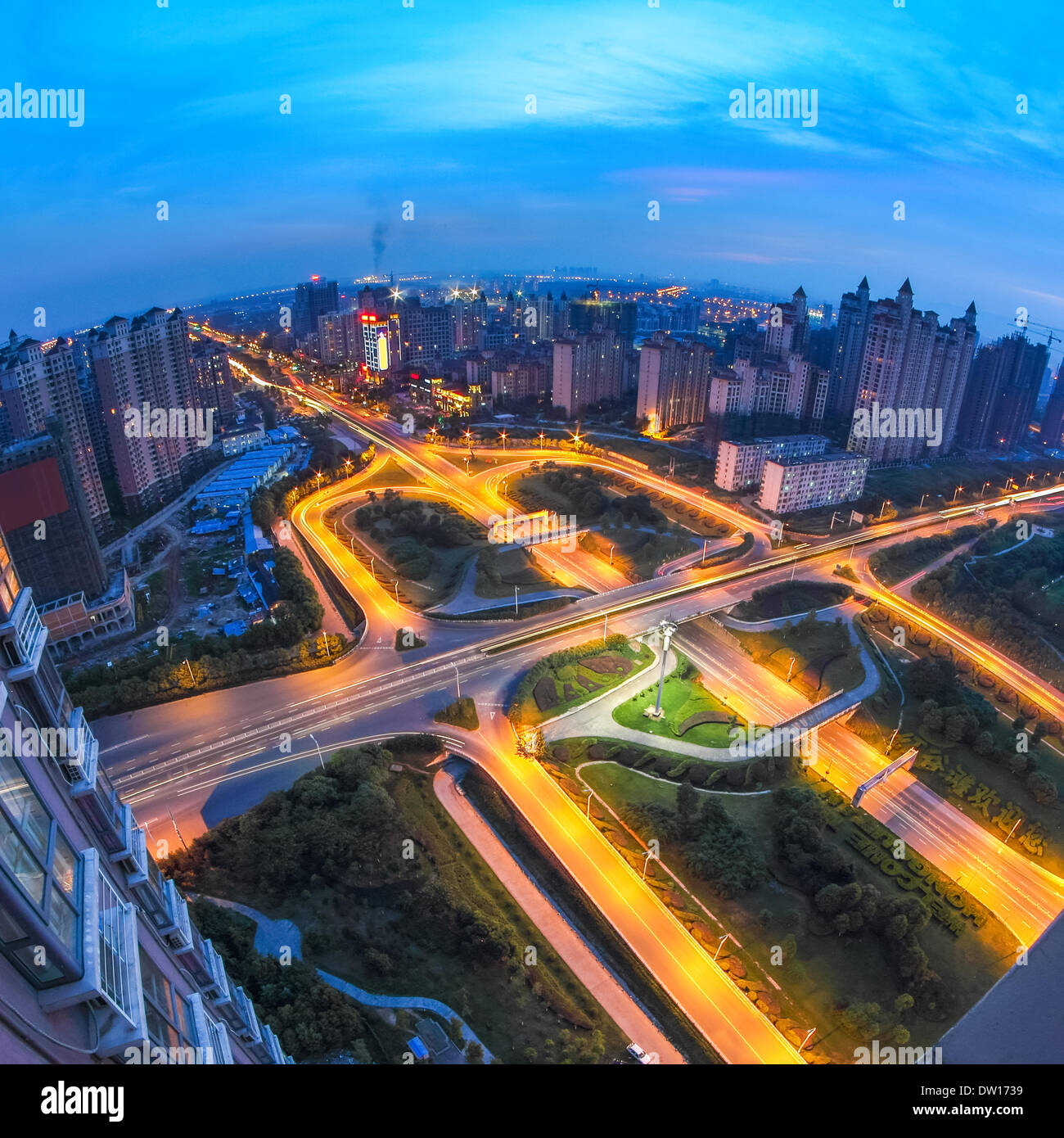 Cavalcavia al crepuscolo Foto Stock