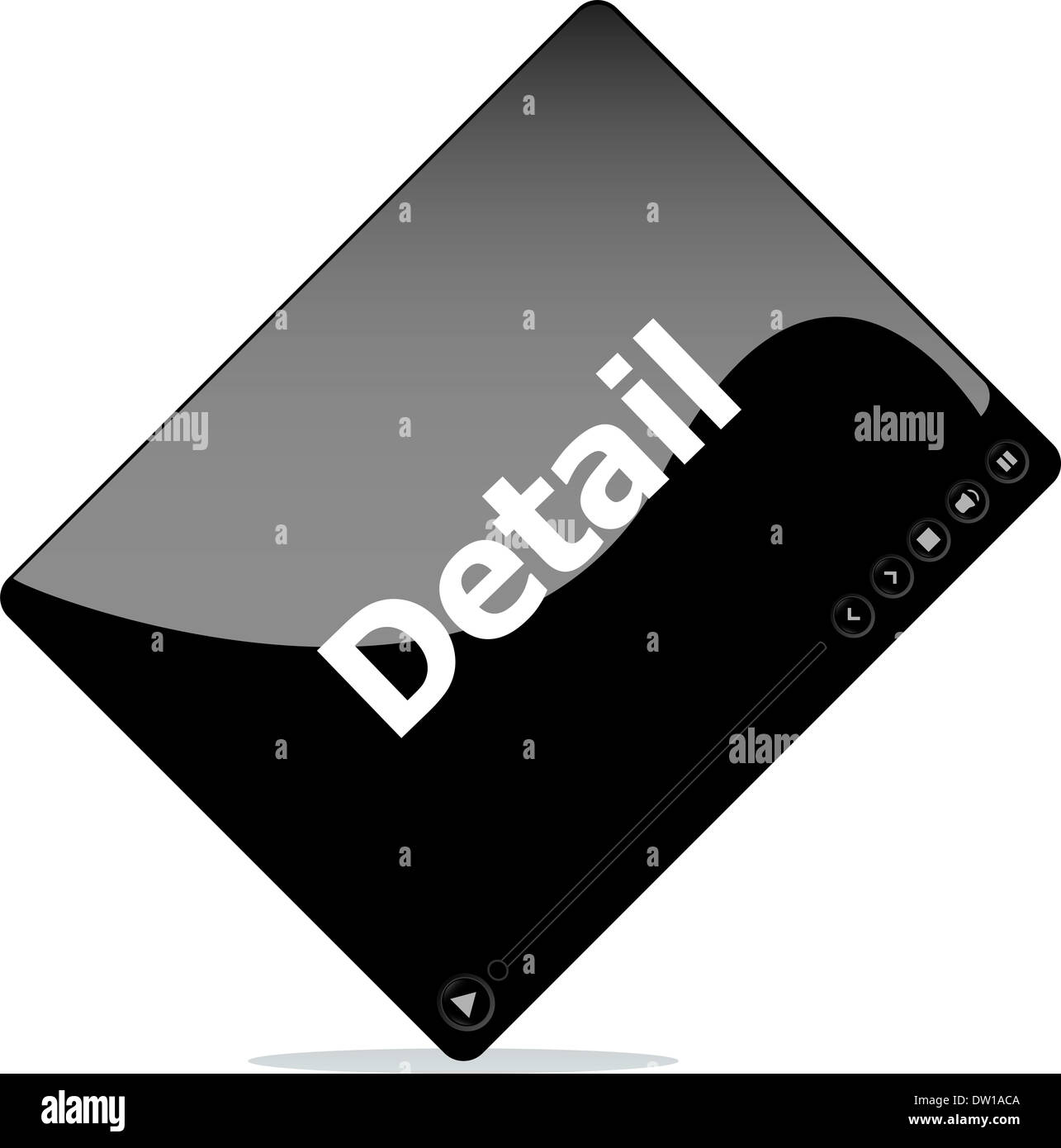 Lettore multimediale video per il web con dettaglio parola Foto Stock