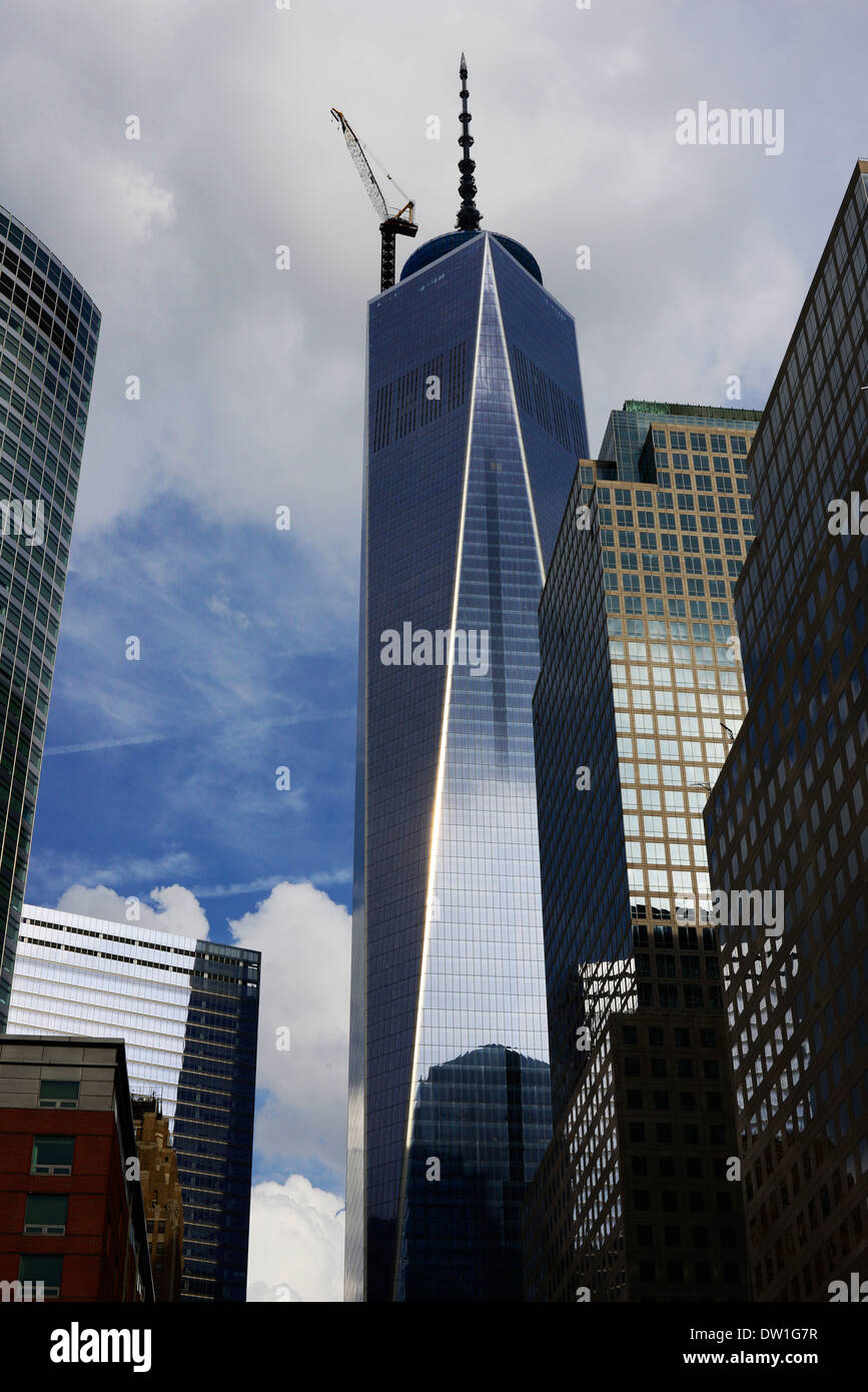 La costruzione della nuova torre presso il WTC in Lower Manhattan. Foto Stock