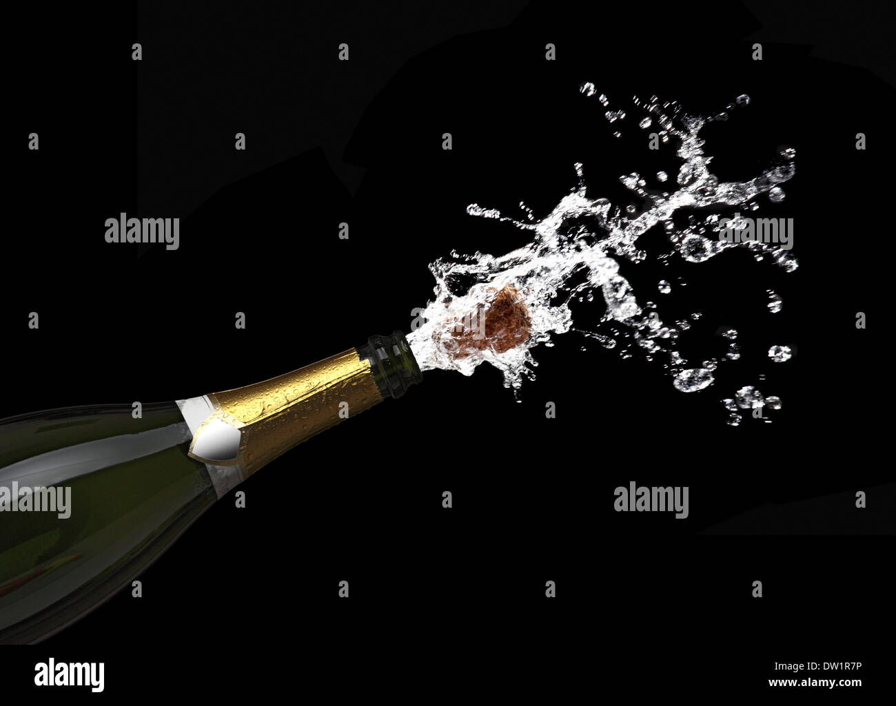 Popping champagne Foto Stock