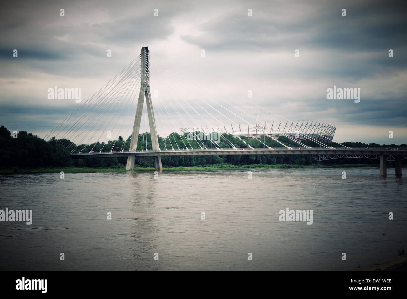 Ponte sulla Vistola rive Foto Stock